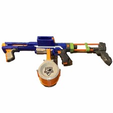 Nerf N-Strike Elite Rampage Blaster Dart Gun Blue 25-Round Drum Works 