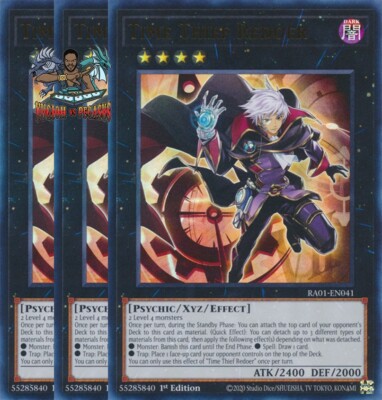 yugioh time thief deck Yugioh! 3x Time Thief Redoer RA01-EN041 Ultra Rare 1st Ed NM
