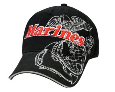 US USMC Army USMC Globe Anchor Insignia Baseball Cap Low Profile Navy Marines SW
