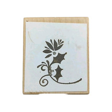 Flower Flourish Wood Mounted Rubber Stamp