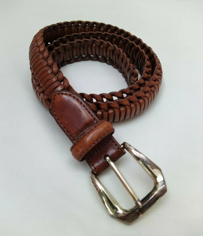 Cinto Feminino Brighton Couro Marrom Tecido Fivela Silverston Sólida - Tamanho 36 - Imagem 2 de 4