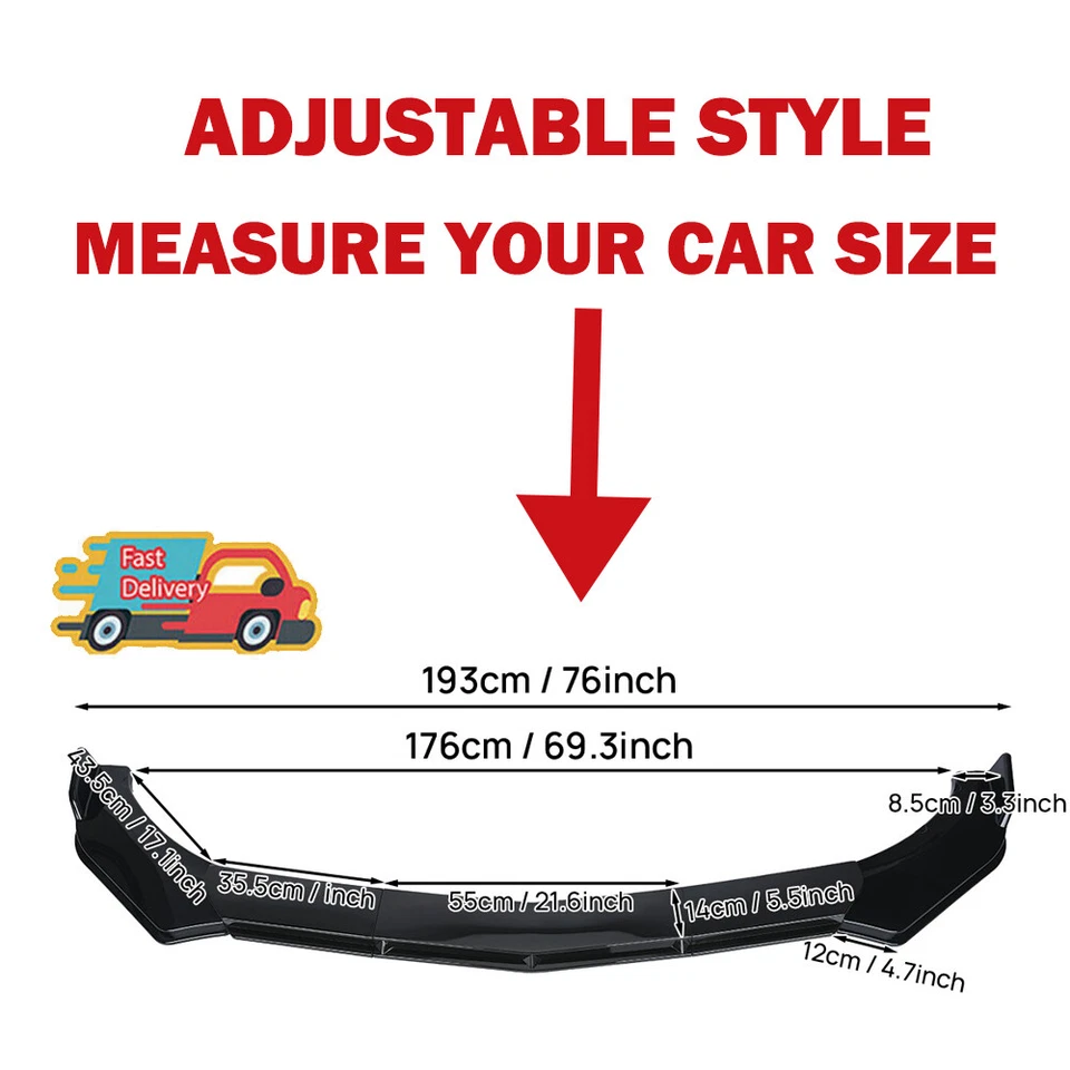 For GMC Sierra 1500 2500 3500 HD Pickup 2001-2023 Front Bumper Lip Glossy Black - Image 2 of 4