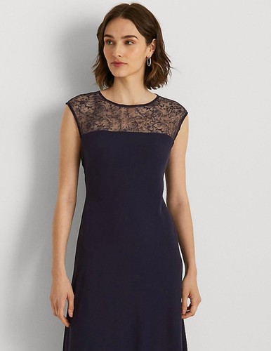 Lauren Ralph Lauren women's Georgette Sleeveless Cocktail Dress Size 8 & 10, New - Picture 4 of 7