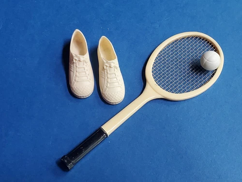 Vintage KEN White Tennis Shoes, Racket & Ball #790 Time for Tennis 1960's