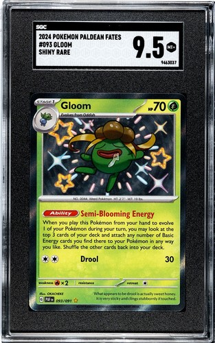 Pokémon Gloom 93/91 Paldean Fates Baby Shiny - SGC 9.5 MT+
