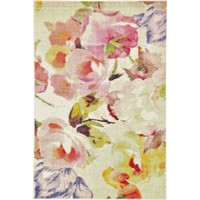 Ivory Lyon Rug With Floral Print (6' X 8'11) Ivory Lyon Rug With Floral Print (6' X 8'11)