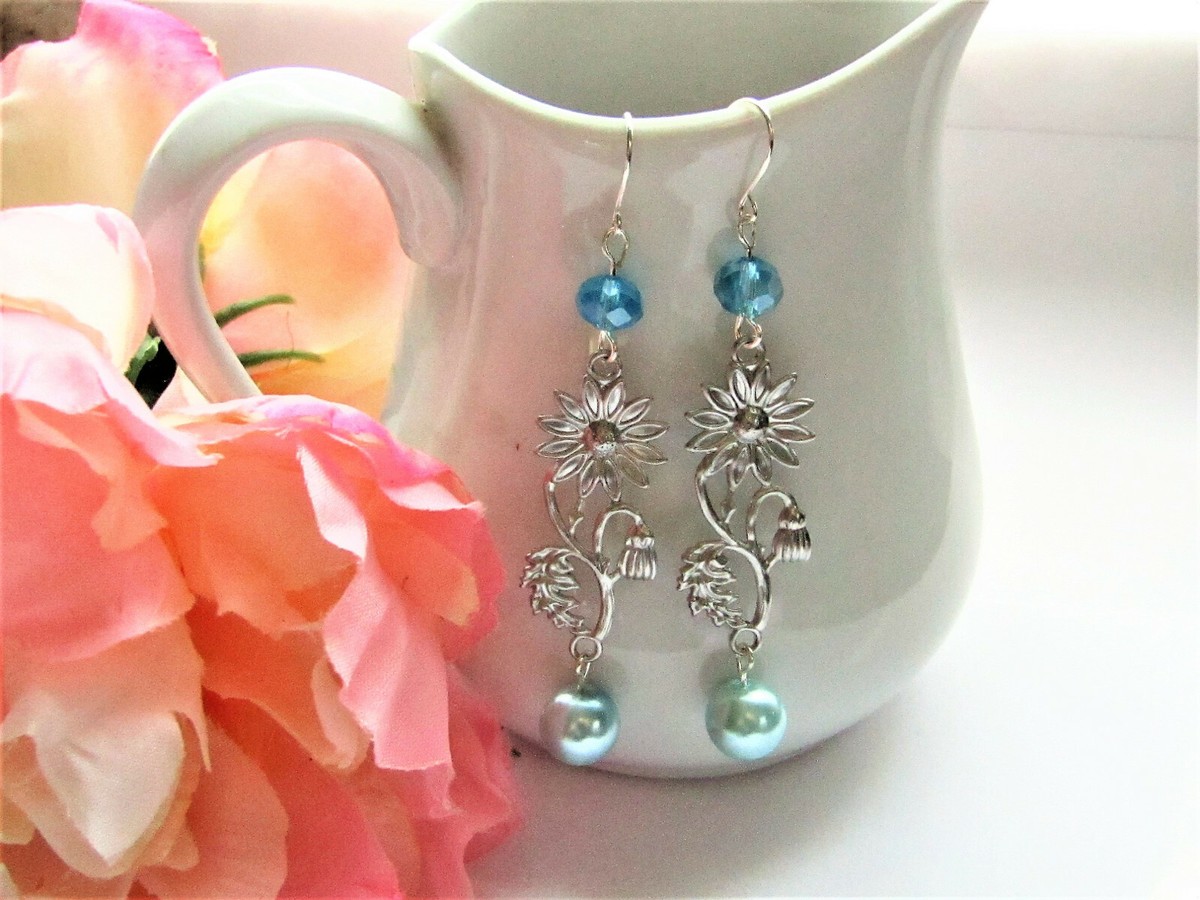 Crystal New Silver Flower Leaf Flower Pearl Beaut sabrina-beaded-leaves-and-opal  main image 3