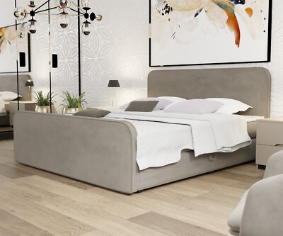 Boxspringbett Schlafzimmerbett MABEL 160x220cm Stoff Opera Velvet Stone