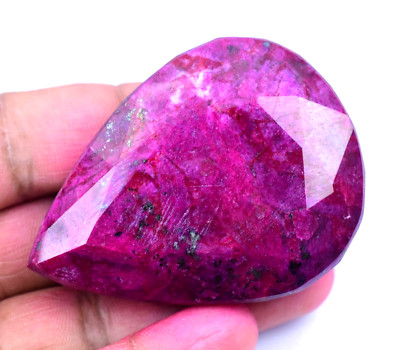 400.5 Ct Natural Huge Red Ruby AGL Certified Earth-Mined Pear Cut Loose Gemstone
