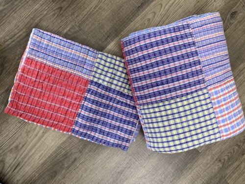 Pottery Barn Kids Patchwork Plaid Multicolor Twin Reversible Quilt & 1 Sham - Picture 3 of 12