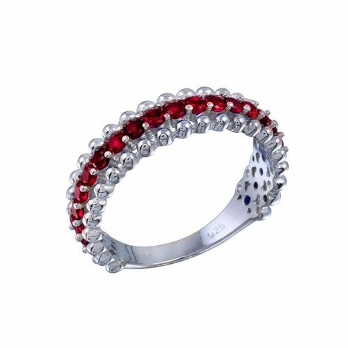 Anello In Argento Sterling Per Donne Con Pietre In Zirconia Cubica Colorata - Foto 5 di 8