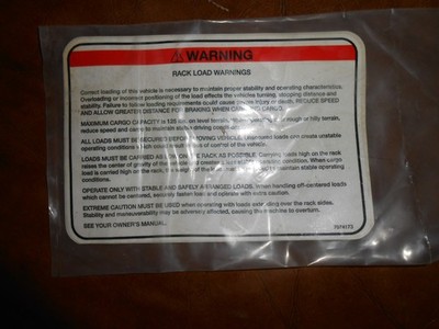 NOS Polaris Water Craft Warning Sticker Decal 7074173