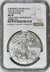 2016 W NGC MS70 BURNISHED AMERICAN SILVER EAGLE LETTERED EDGE 30TH ANNIVERSARY