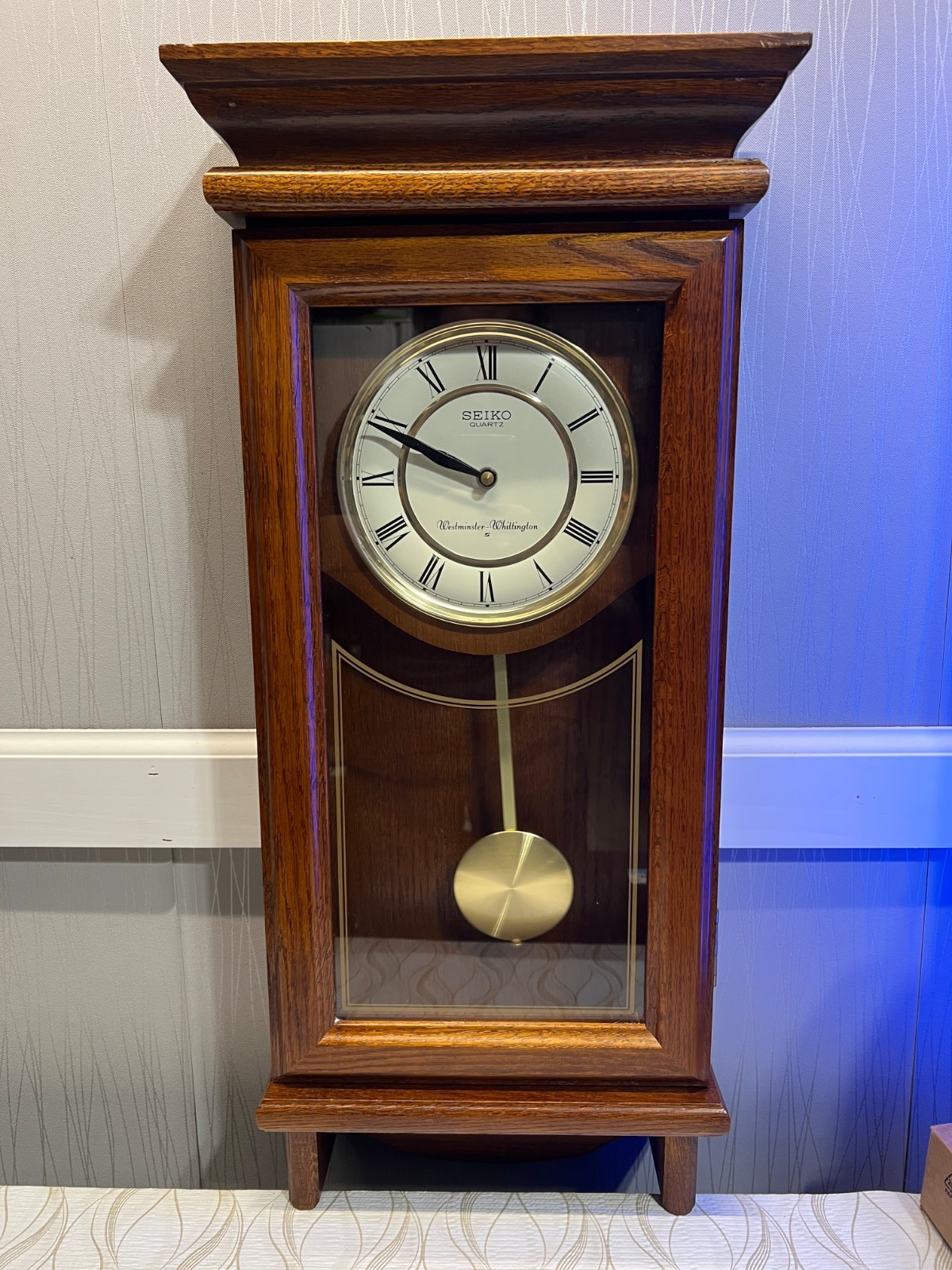 SEIKO WESTMINSTER WHITTINGTON QUARTZ PENDULUM WALL CLOCK CHIME QXH101BCHA