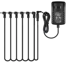 Lekato 9V DC 1.5A Guitar Pedal Power Supply Cord with 6 Way Daisy Chain Cables