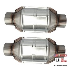   2 pack  3" Inlet/Outlet Universal Catalytic Converter, 14" Overall Length, w/o