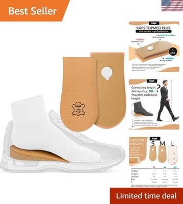 Topmed Plus Leather-Covered Heel Lift - Durable Orthotic Wedge for Foot Pain