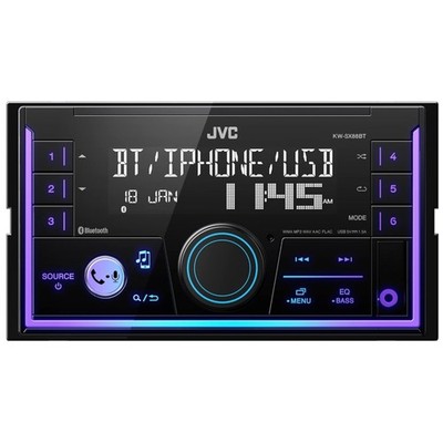 Bluetooth Double Din Stereo with Variable Color Display