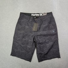 Hurley Shorts Men 28 Black Heather Hybrid Walkshorts 11" Performance Stretch NWT