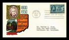 US COVER INDIANA TERRITORY 150TH ANNIVERSARY FDC SCOTT 996 KEN BOLL CACHET CRAFT