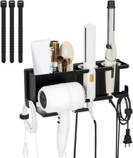 Hair Dryer Holder Wall Mount, Hair Tool Organizer with 3 Cord Organizers