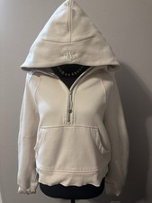 Lululemon Scuba Oversized Half Zip Hoodie Womens XS/S Ivory Cream Funnel Neck
