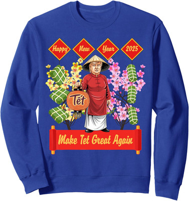 Trump Tet Make Tet Great Again Vietnamese Lunar New Unisex Crewneck Sweatshirt