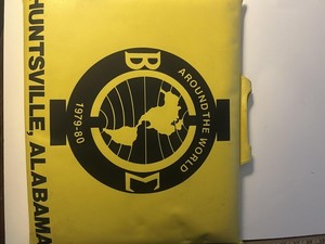 Vintage Huntsville Alabama Around The World 1979-80 Yellow Stadium Seat Cushion