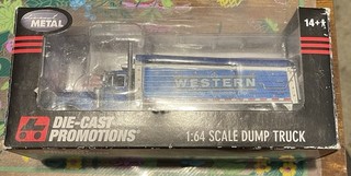 DCP 1/64 Western Distributor Dump Truck Die Cast Promotions Blue/Silver