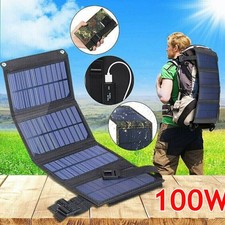 Foldable 100W Solar Panel Solar Panel PowerBank Mobile Phone USB Charger Camping