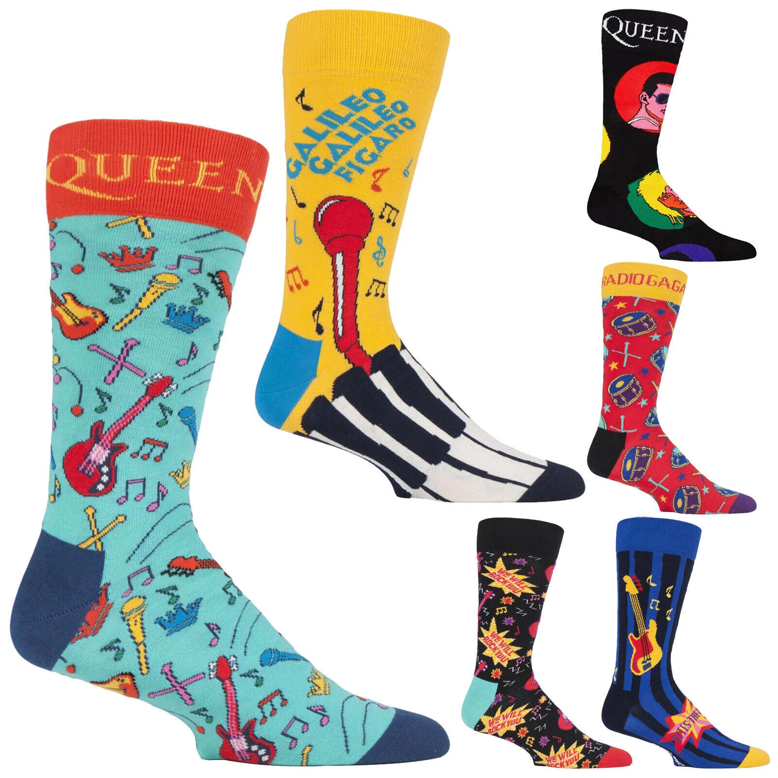 Happy Socks Mens & Ladies Official Licensed Queen Rock Band Novelty Cotton Socks