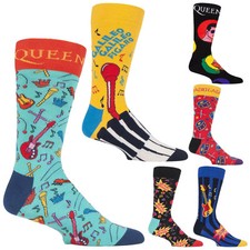Calcetines de algodón novedosos Happy Socks para hombre y dama con licencia oficial de Queen Rock Band