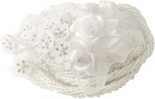 Handcrafted Wedding Lasso Cord - 52 Inches White Satin with Pearl Embellishments