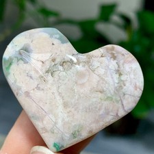 41G Natural green cherry blossom agate heart-shaped specimen Healing