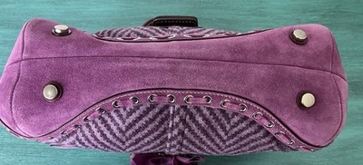 COACH Vintage Y2K SoHo Signature C Purple Tweed Top Handle Bag