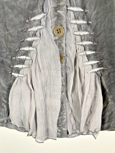 Top túnica perejil y salvia talla pequeña arte para usar Lagenlook Avant Garde Renfaire - Imagen 3 de 16