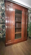 Superb Victorian Tall Bookcase With 1 Glazed Door And 4 Internal Shelves