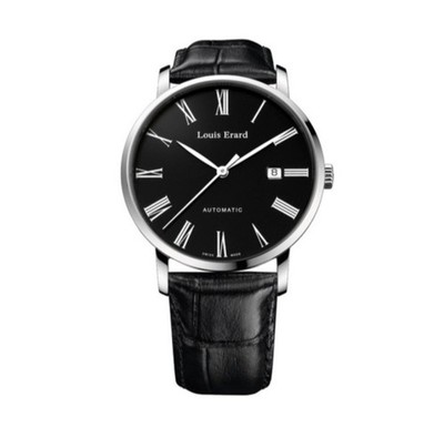 Louis Erard Excellence 1931 Automatic Black Dial Swiss Men's Watch Leather Strap