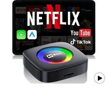 Wireless Carplay Adapter for iPhone Ai Box with Netflix/YouTube Supports TF/Card