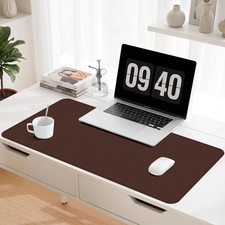 Leather Desk Mat, Pad for Keyboard and Mouse Large 23.6" x 13.8", Brown