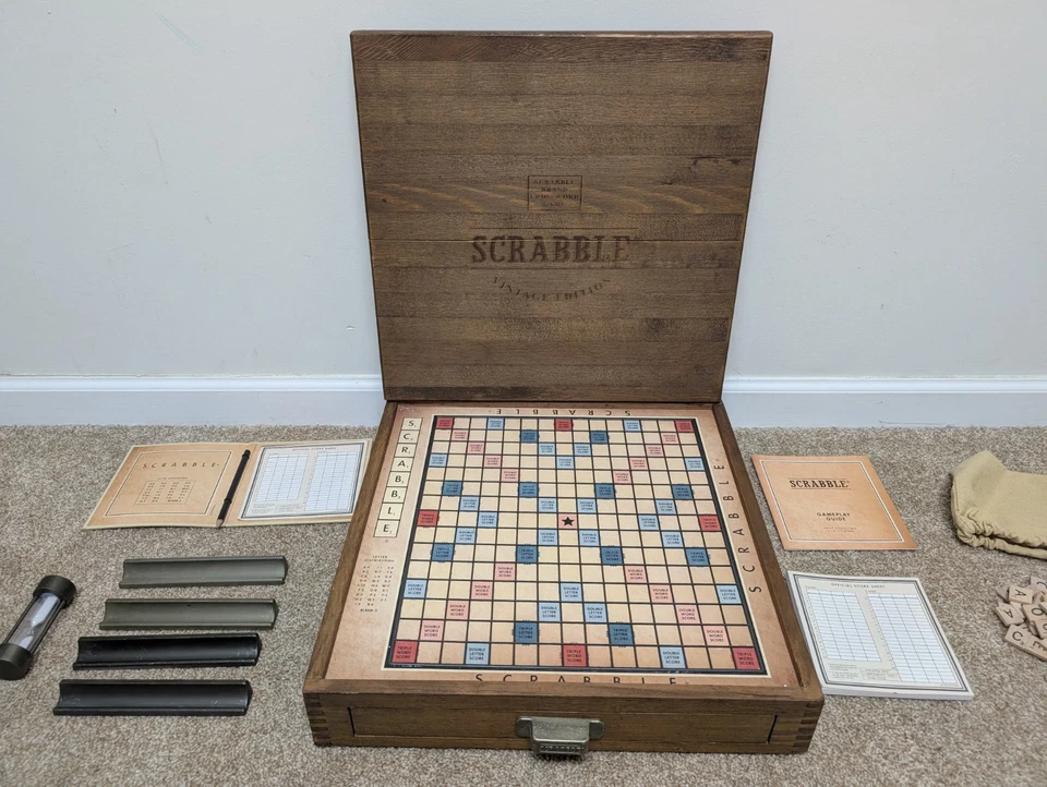 Restauración Hardware Scrabble Edición Vintage Deluxe 2010 Madera/Metal INCOMPLETO Foto 2 de 4