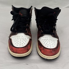 Jordan Air Jordan 1 Mid SE White Black Red Leather Kids 7Y FB0568-006