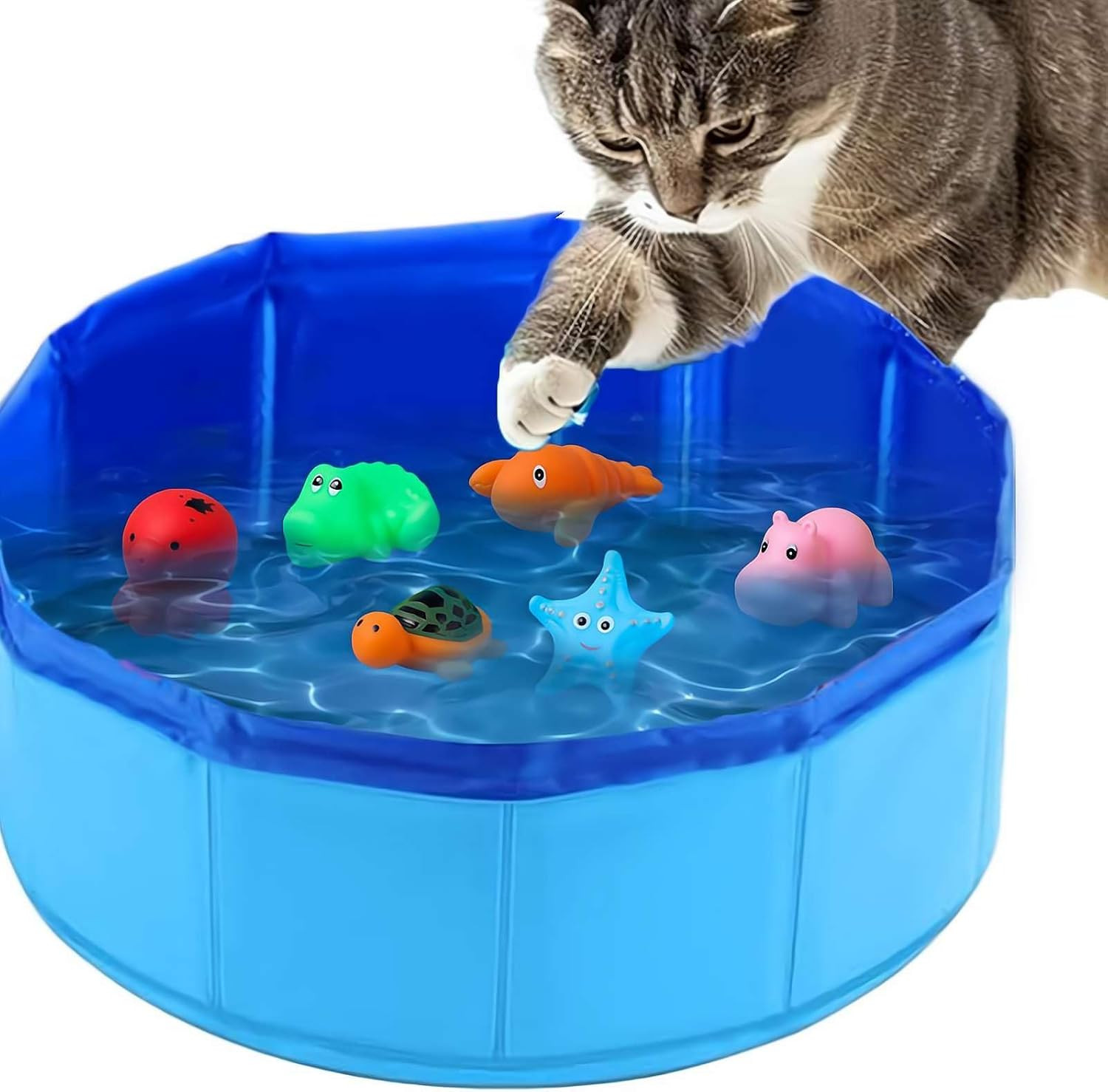 Alfombrilla De Agua Para Gatos, Juguete De Piscina Para Gatos Con Agua De Peces,