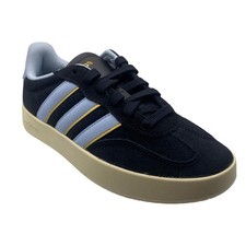 NEW Adidas Barreda Black Baby Blue Gold Suede Sneakers Womens 6 Streetwear Retro