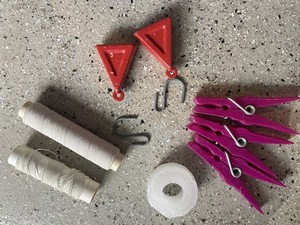 Bond Incredible Sweater Machine Parts Clothespins Wax Weights Elastic Spools