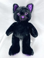 Build a Bear BAB Starry Sky Night Black Kitty Cat Purple Plush Stuffed Animal