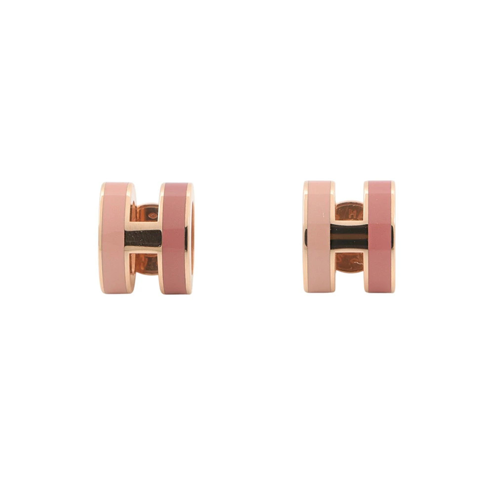 HERMES earrings mini pop ash Locabar beauty pink gold fittings HERMES accessorie
