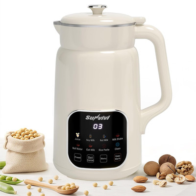 60Oz Nut Milk Maker Machine: 8 in 1 Soy Milk Maker with Delay Start/Keep Warm/Se