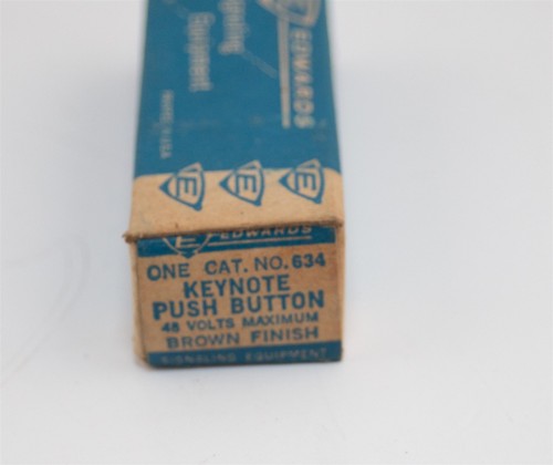 Vintage MCM Brown & Ivory Plastic Non-Lighted Rectangular Door Bell Push Button - Picture 3 of 3