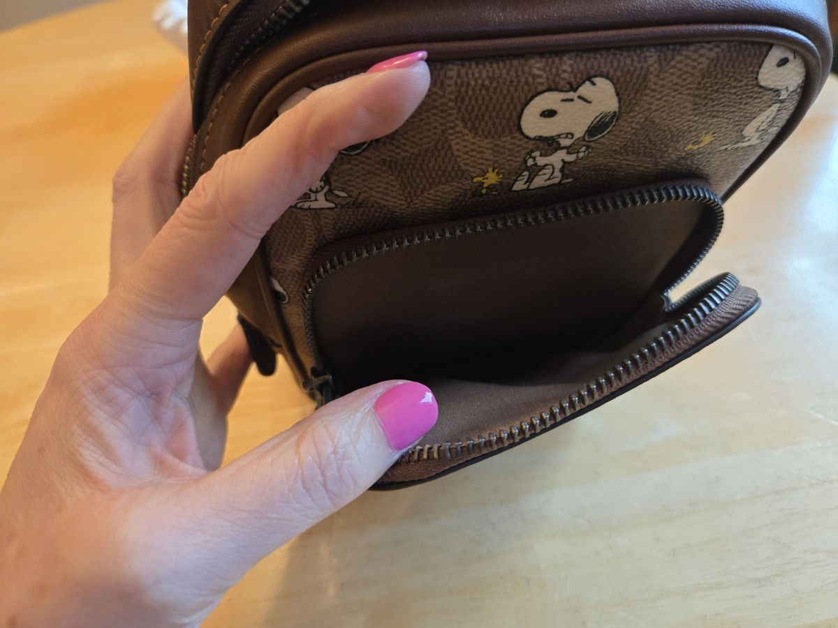 Coach X Peanuts Racer Sling Pack in Signature Canvas W/Snoopy